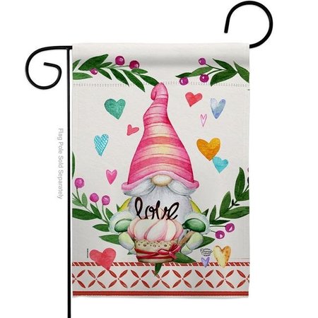 ORNAMENT COLLECTION Ornament Collection G192407-BO 13 x 18.5 in. Gnome Give Love Garden Flag with Spring Valentines Double-Sided Decorative Vertical House Decoration Banner Yard Gift G192407-BO